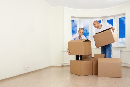 Moving crew handling furniture with care