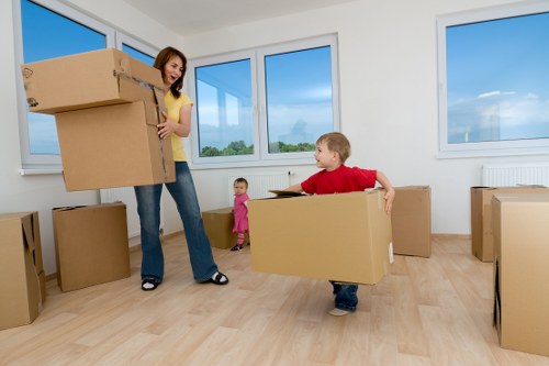 Boxes and furniture being loaded for a local move in Greenwich