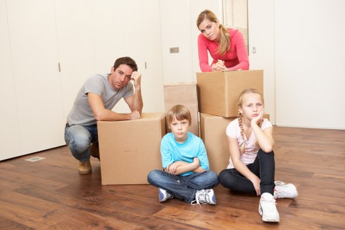 Packed household items ready for house removals in Greenwich